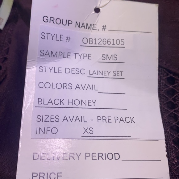 Free People Lainey Crop Top Black Honey XS - Picture 7 of 7